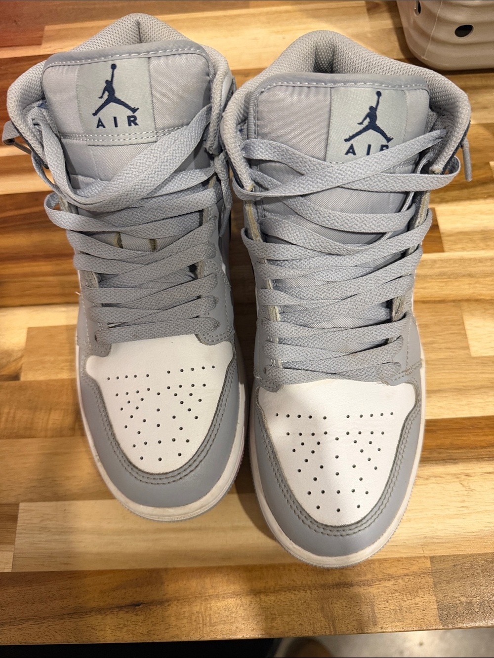 Jordan Men’s Gray and White High-Top Sneakers